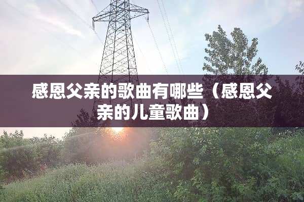 感恩父亲的歌曲有哪些（感恩父亲的儿童歌曲）