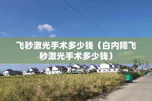 飞秒激光手术多少钱（白内障飞秒激光手术多少钱）