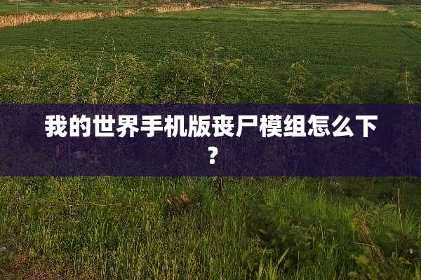 我的世界手机版丧尸模组怎么下？