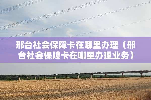 邢台社会保障卡在哪里办理（邢台社会保障卡在哪里办理业务）