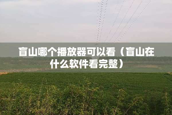 盲山哪个播放器可以看（盲山在什么软件看完整）