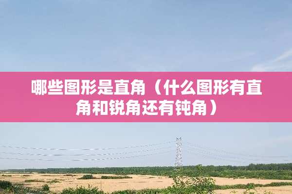 哪些图形是直角（什么图形有直角和锐角还有钝角）