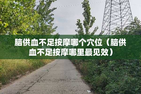 脑供血不足按摩哪个*位（脑供血不足按摩哪里最见效）