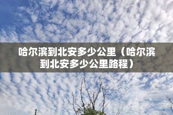 哈尔滨到北安多少公里（哈尔滨到北安多少公里路程）