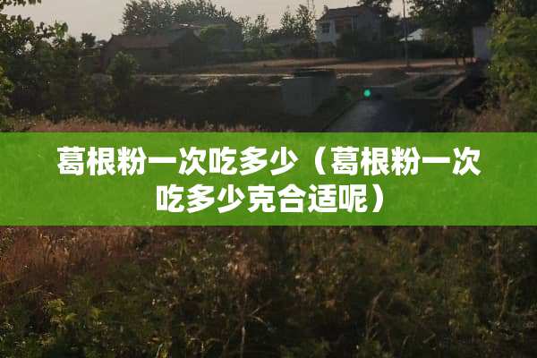 葛根粉一次吃多少（葛根粉一次吃多少克合适呢）