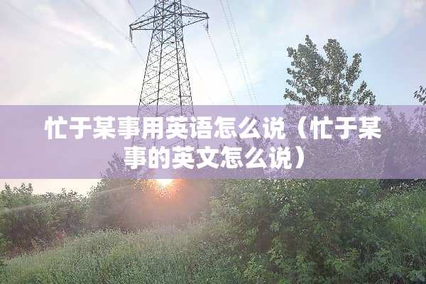 忙于某事用英语怎么说（忙于某事的英文怎么说）