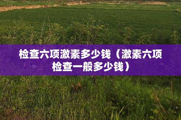 检查六项激素多少钱（激素六项检查一般多少钱）