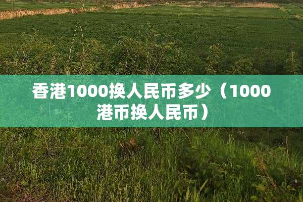 香港1000换人民币多少（1000港币换人民币）