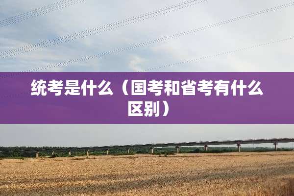 统考是什么（国考和省考有什么区别）