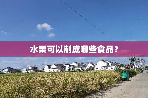 水果可以制成哪些食品？