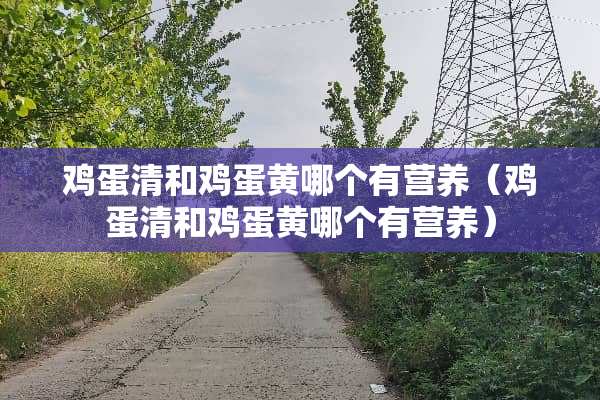 鸡蛋清和鸡蛋黄哪个有营养（鸡蛋清和鸡蛋黄哪个有营养）