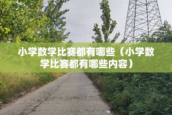 小学数学比赛都有哪些（小学数学比赛都有哪些内容）