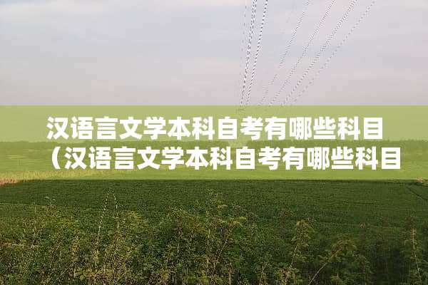 汉语言文学本科自考有哪些科目（汉语言文学本科自考有哪些科目四川）