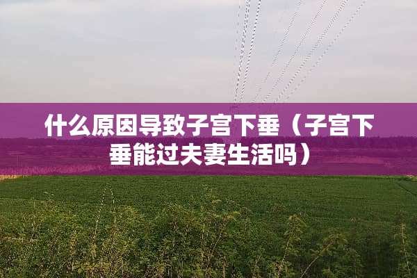 什么原因导致子宫下垂（子宫下垂能过夫妻生活吗）