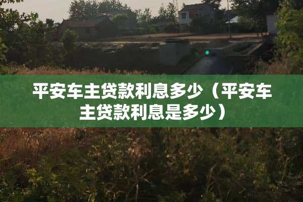 平安车主贷款利息多少（平安车主贷款利息是多少）