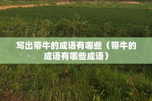 写出带牛的成语有哪些（带牛的成语有哪些成语）