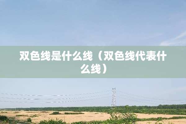 双色线是什么线（双色线代表什么线）