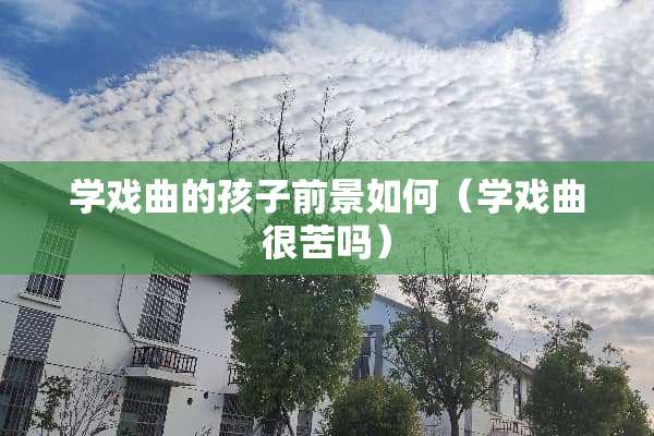 学戏曲的孩子前景如何（学戏曲很苦吗）