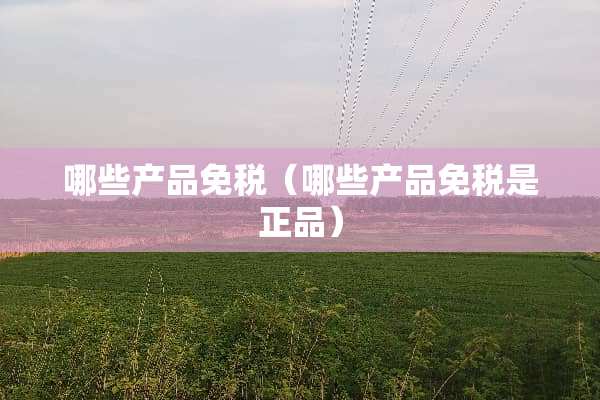 哪些产品免税（哪些产品免税是正品）