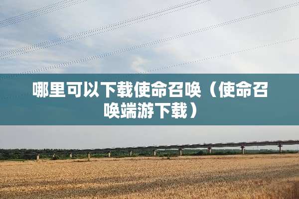 哪里可以下载使命召唤（使命召唤端游下载）