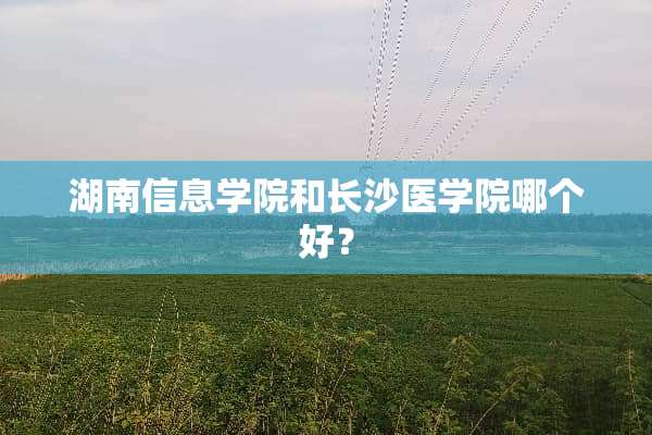 湖南信息学院和长沙医学院哪个好？