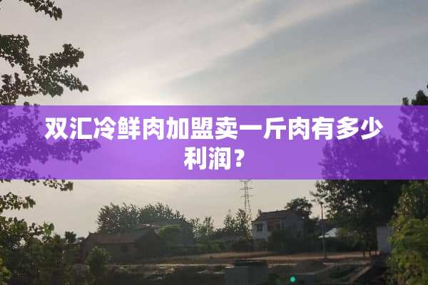 双汇冷鲜肉加盟卖一斤肉有多少利润？