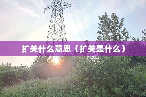 扩关什么意思（扩关是什么）