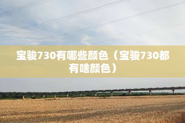 宝骏730有哪些颜色（宝骏730都有啥颜色）