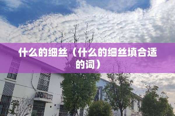 什么的细丝（什么的细丝填合适的词）