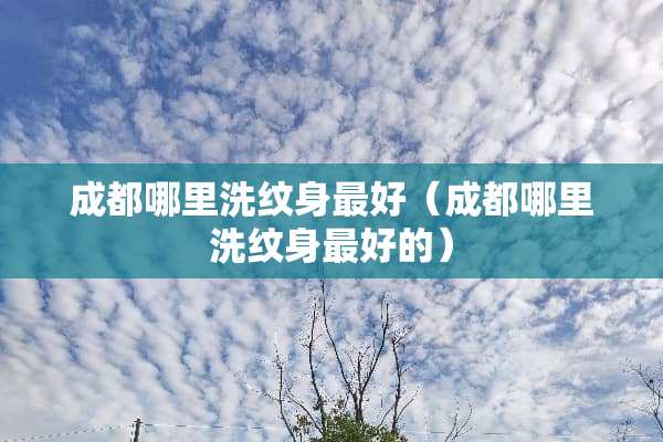 成都哪里洗纹身最好（成都哪里洗纹身最好的）