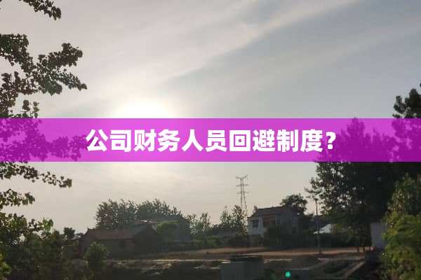 公司财务人员回避制度？
