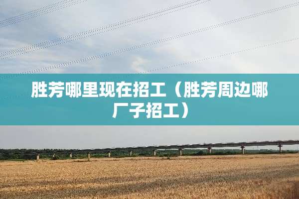 胜芳哪里现在招工（胜芳周边哪厂子招工）