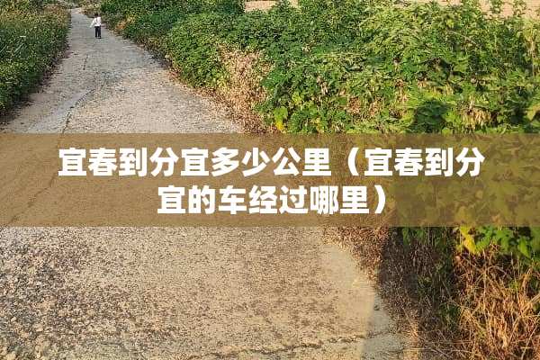 宜春到分宜多少公里（宜春到分宜的车经过哪里）