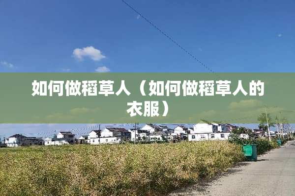 如何做稻草人（如何做稻草人的衣服）