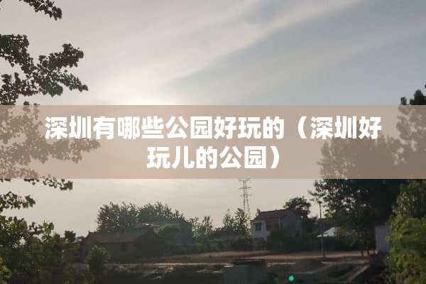 深圳有哪些公园好玩的（深圳好玩儿的公园）