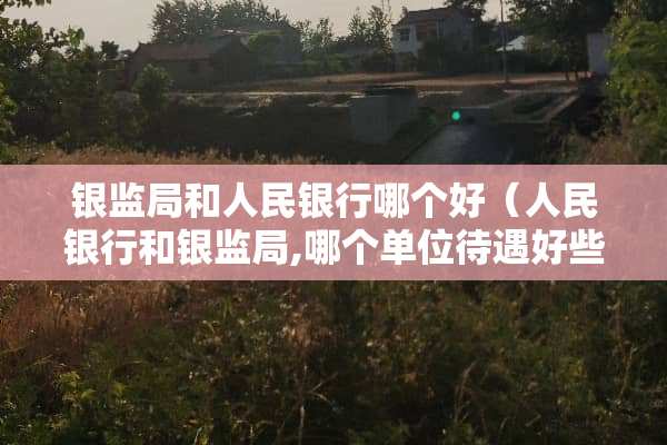 银监局和人民银行哪个好（人民银行和银监局,哪个单位待遇好些?）