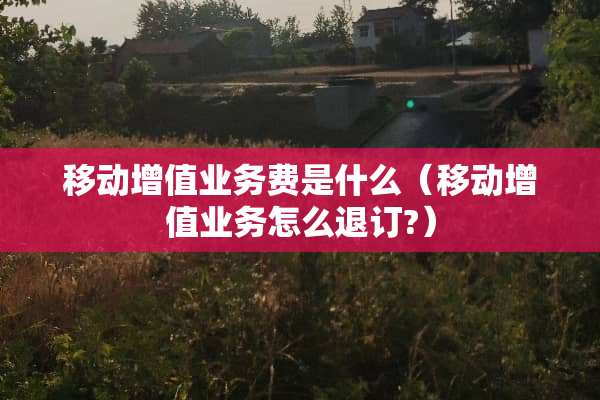 移动增值业务费是什么（移动增值业务怎么退订?）