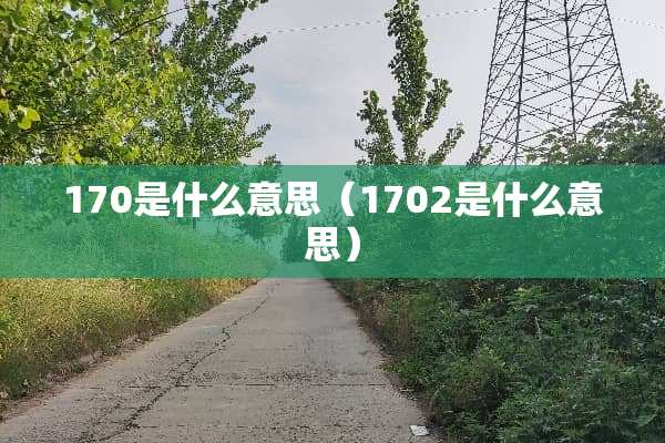 170是什么意思（1702是什么意思）
