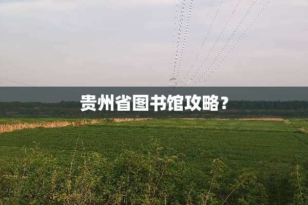贵州省图书馆攻略？