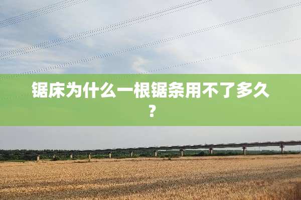 锯床为什么一根锯条用不了多久？