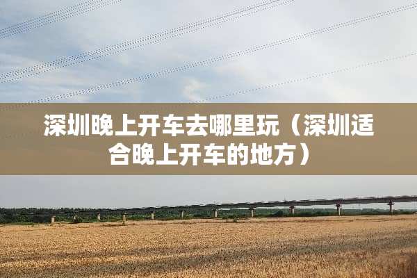 深圳晚上开车去哪里玩（深圳适合晚上开车的地方）