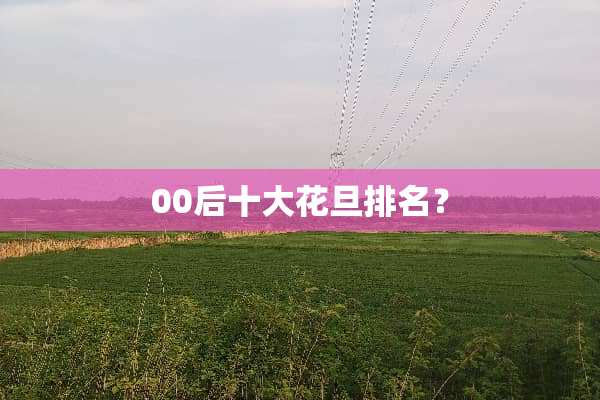 00后十大花旦排名？