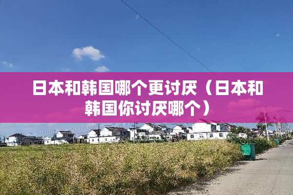 日本和韩国哪个更讨厌（日本和韩国你讨厌哪个）