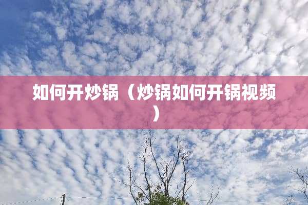 如何开炒锅（炒锅如何开锅视频）