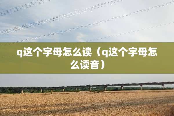 q这个字母怎么读（q这个字母怎么读音）
