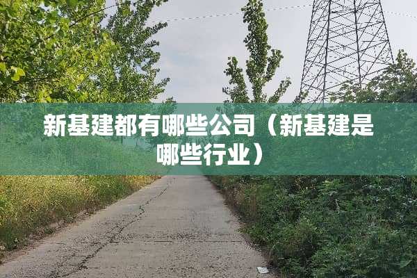 新基建都有哪些公司（新基建是哪些行业）
