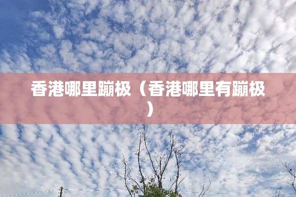 香港哪里蹦极（香港哪里有蹦极）