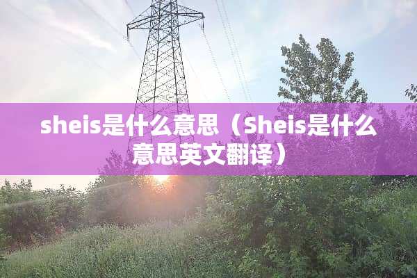 sheis是什么意思（Sheis是什么意思英文翻译）