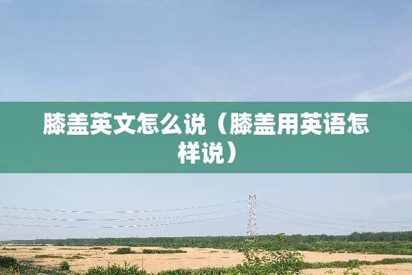 膝盖英文怎么说（膝盖用英语怎样说）