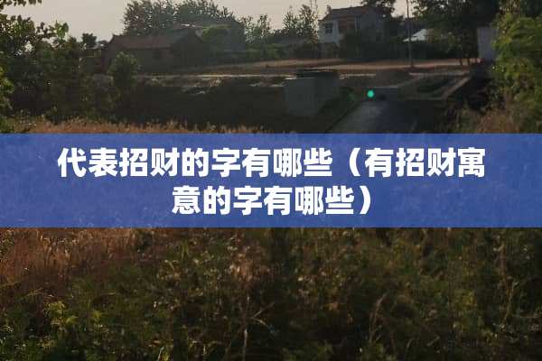 代表招财的字有哪些（有招财寓意的字有哪些）